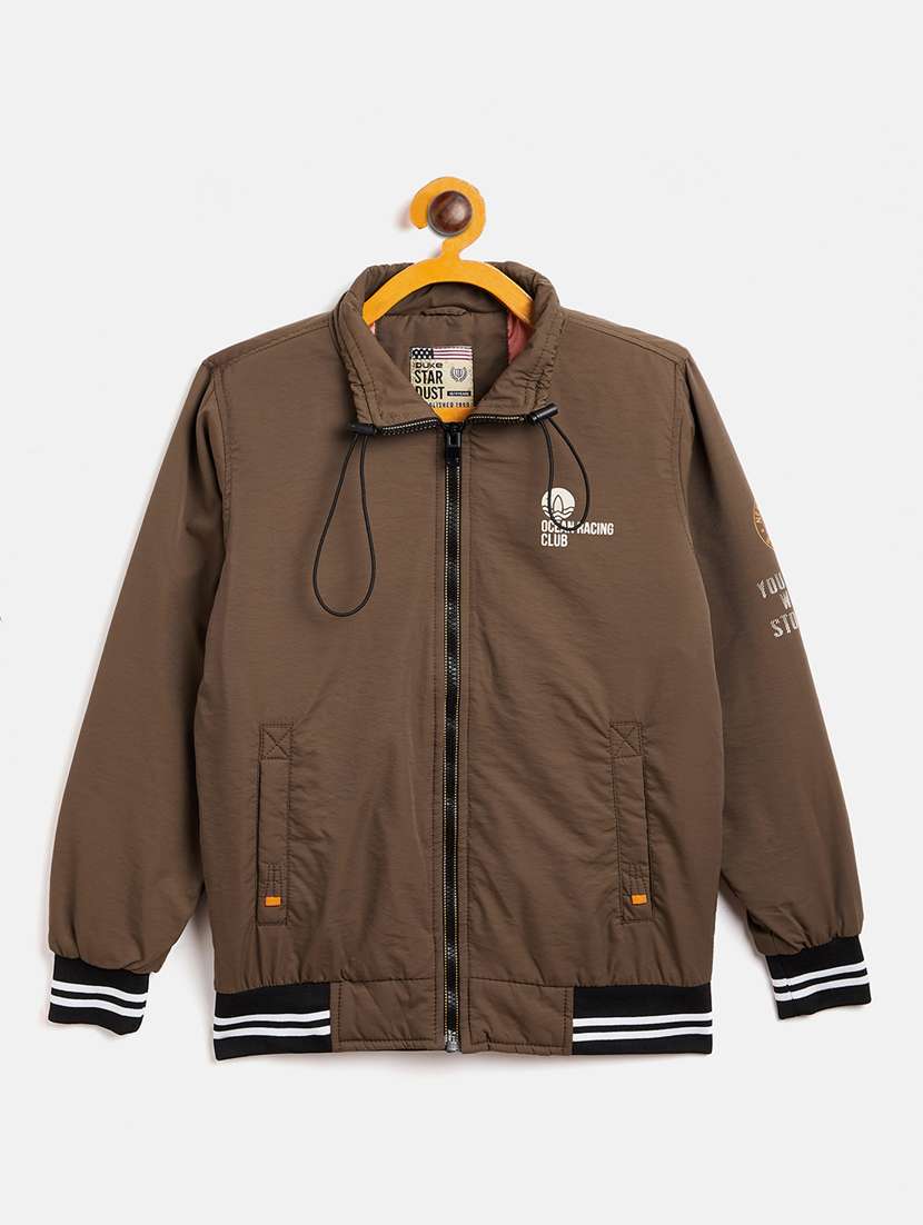 brown polyester quilted jackets & coat - 18703931 -  Zoom Image - 0
