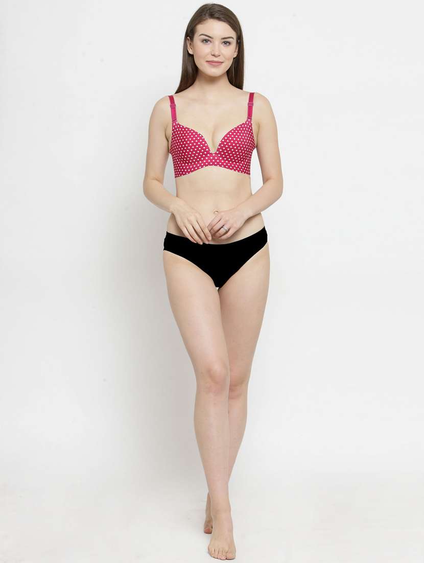 pink polyester bras and panty set - 18703994 -  Standard Image - 3