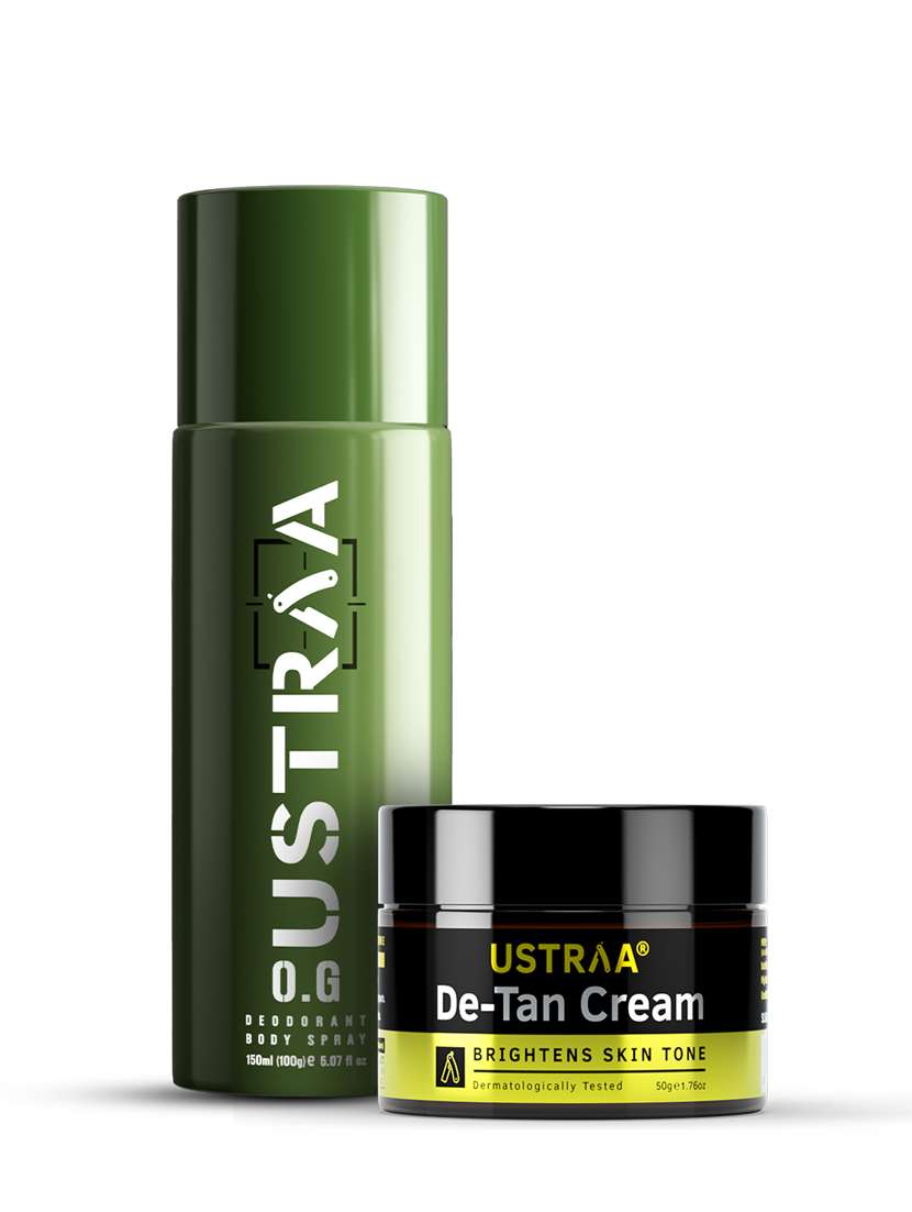 ustraa o.g deodorant - 150ml & de-tan cream - 50g combo