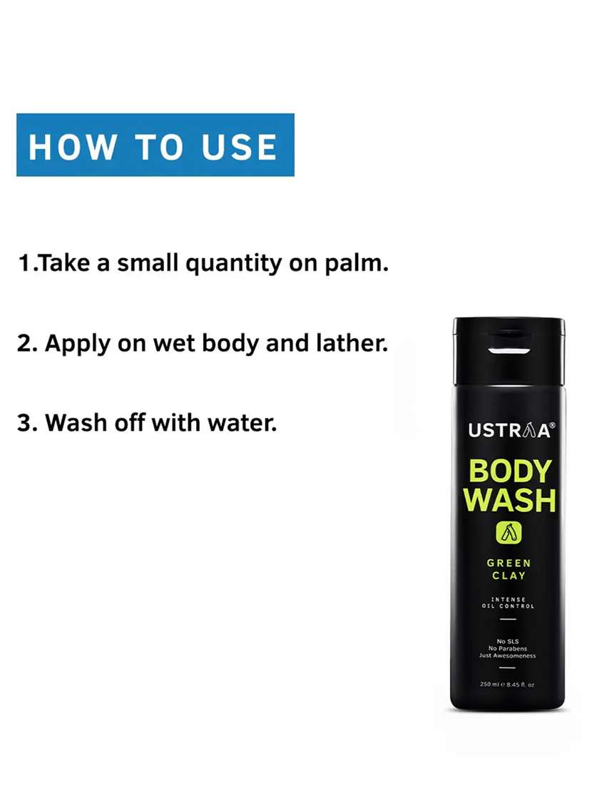 ustraa o.g deodorant - 150ml & body wash green clay - 250ml - combo - 18718143 - Standard Image - 5