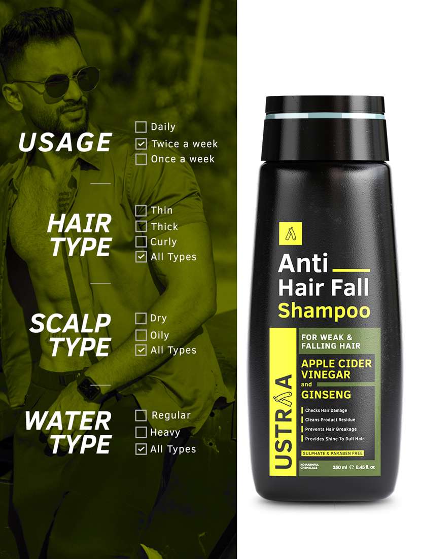 ustraa o.g deodorant - 150ml & anti-hair fall shampoo - 250ml combo - 18718145 - Standard Image - 5