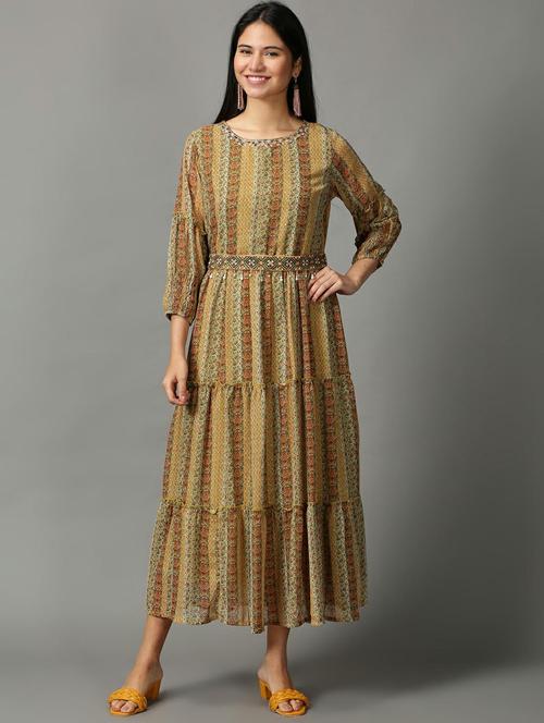women's tiered dress printed dress - 18718507 - Standard Image - 0