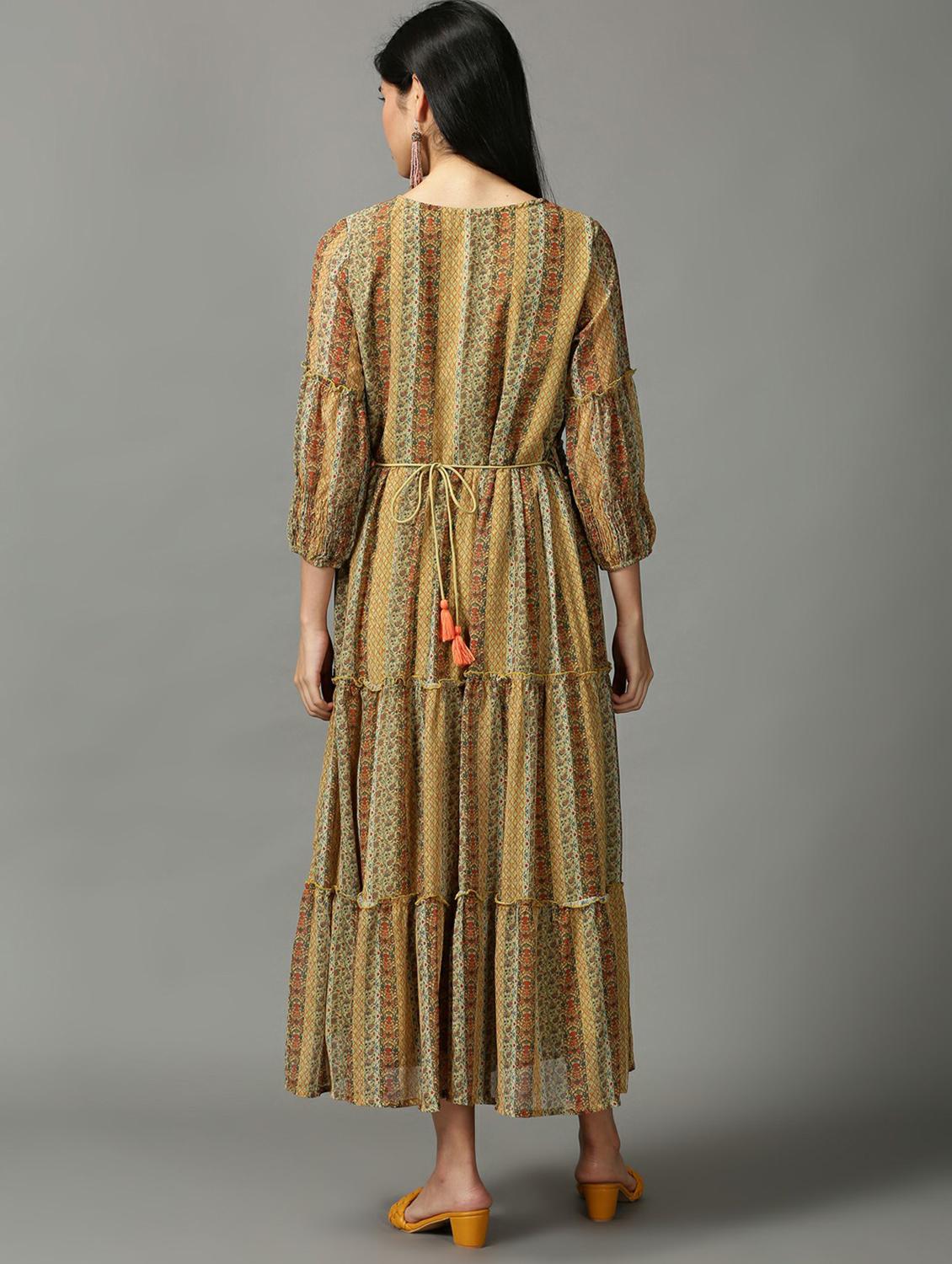 women's tiered dress printed dress - 18718507 - Standard Image - 3
