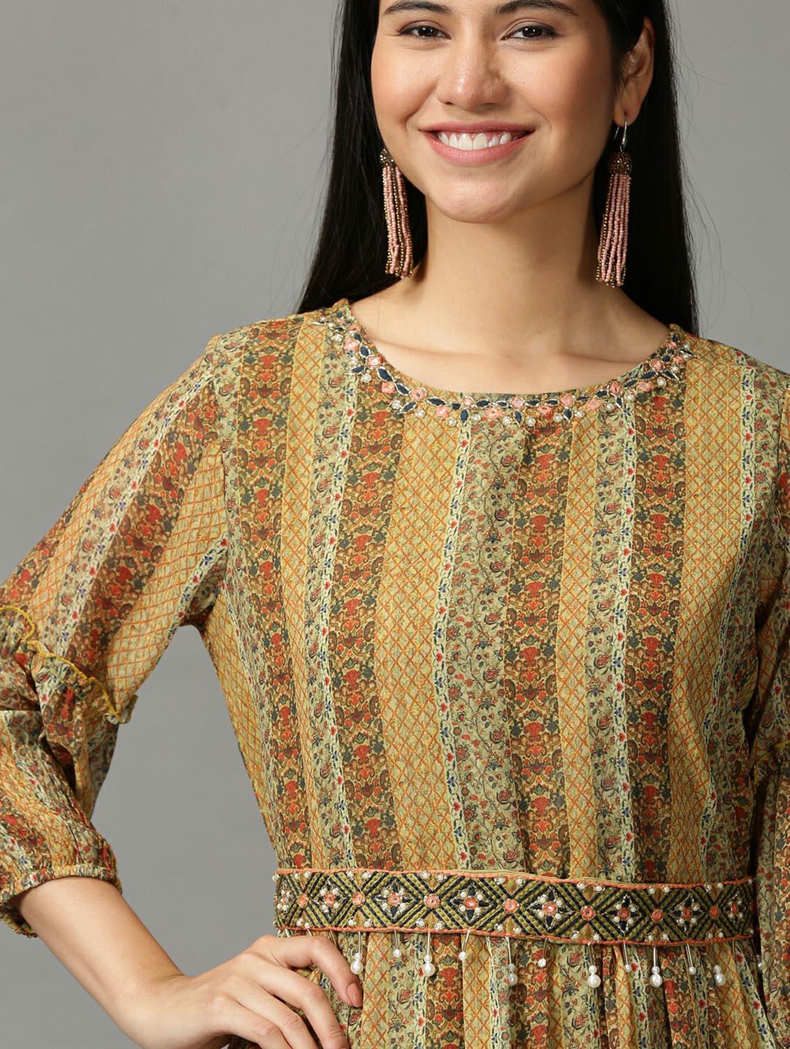 women's tiered dress printed dress - 18718507 - Standard Image - 5