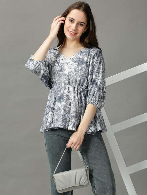 women's peplum v neck top - 18718588 - Standard Image - 0