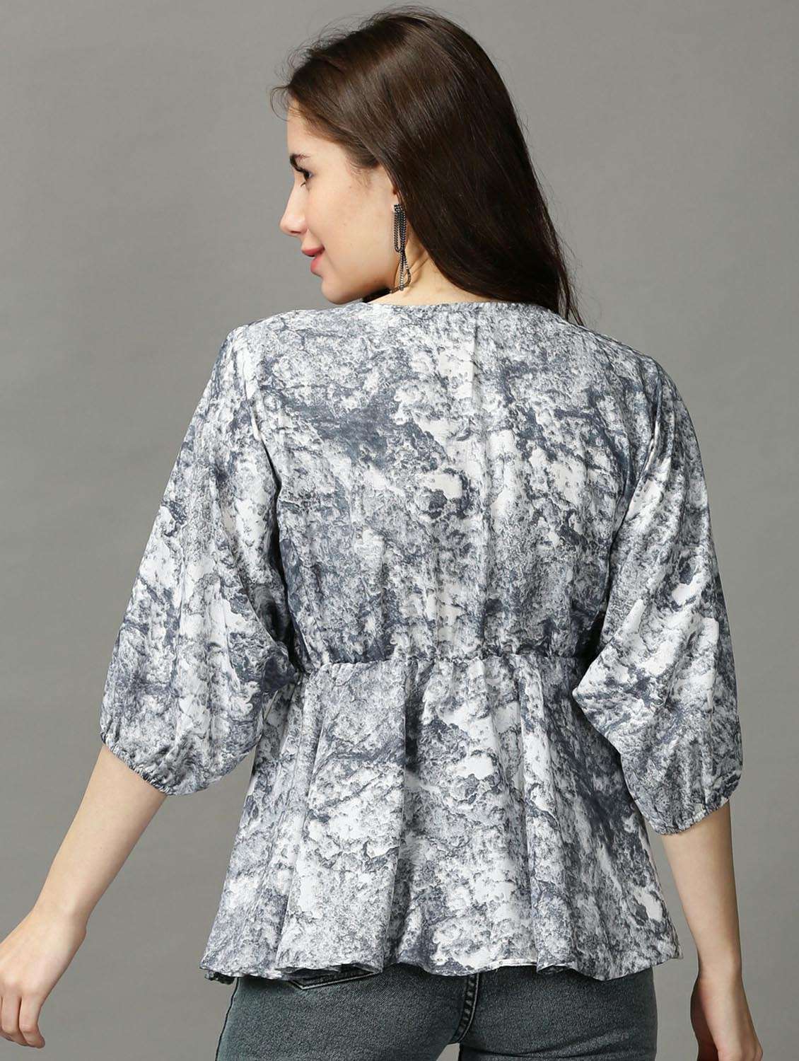 women's peplum v neck top - 18718588 - Standard Image - 3
