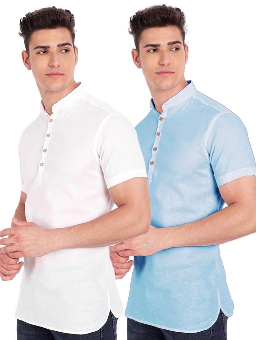 pack of 2 solid short kurta