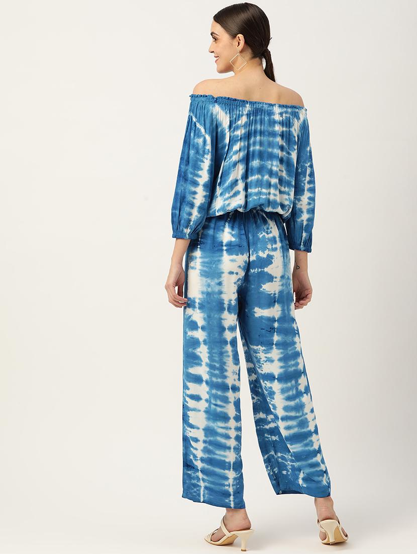 blue rayon top and trouser set coord - 18719403 - Standard Image - 3