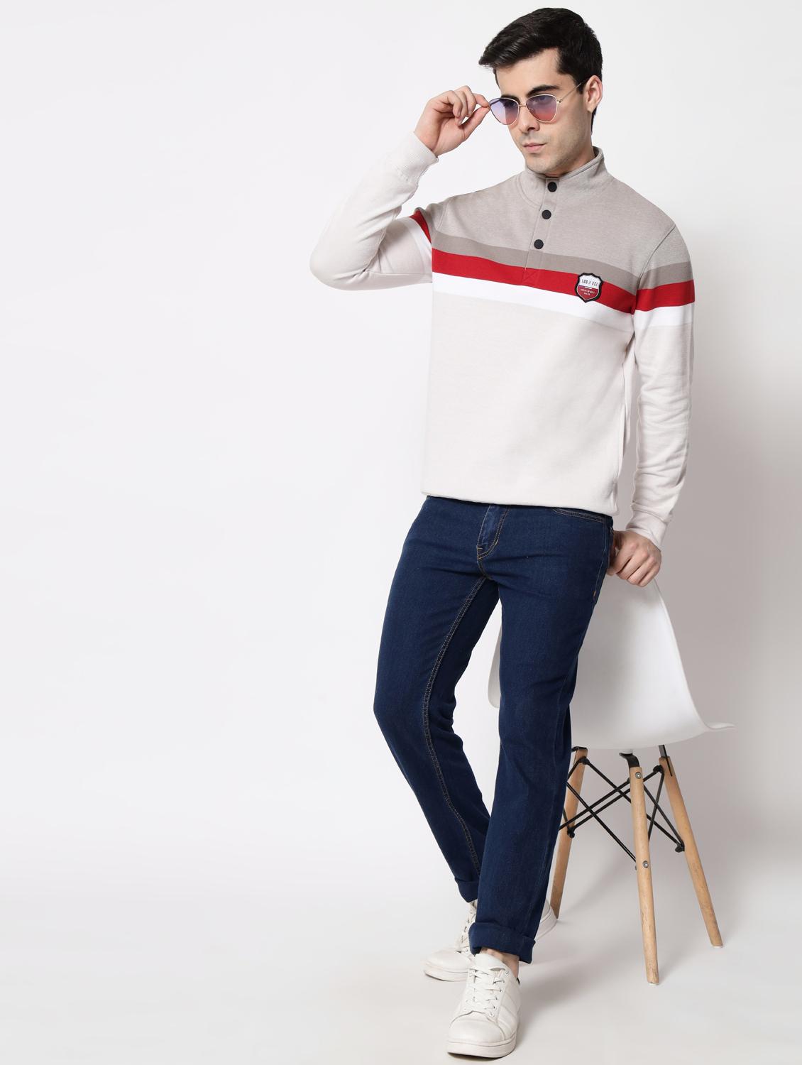 red cotton chest print sweatshirt - 18720551 - Standard Image - 3