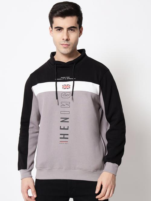 grey cotton chest print sweatshirt - 18720558 - Standard Image - 0