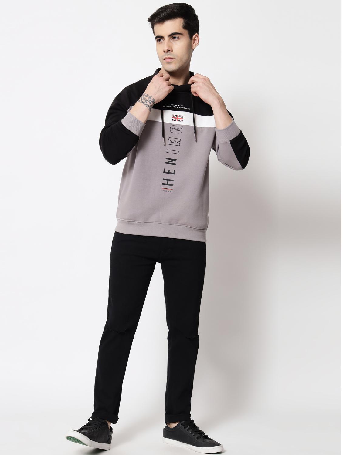 grey cotton chest print sweatshirt - 18720558 - Standard Image - 3