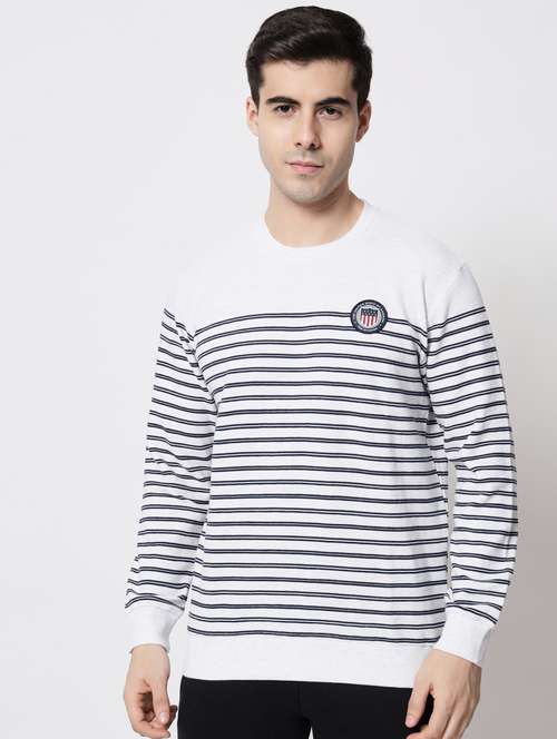 white cotton chest print sweatshirt - 18720567 - Standard Image - 0