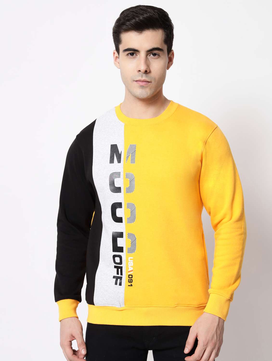 gold cotton chest print sweatshirt - 18720570 - Zoom Image - 0