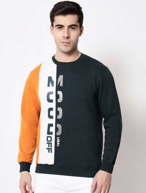 orange cotton chest print sweatshirt - 18720571 - Standard Image - 0