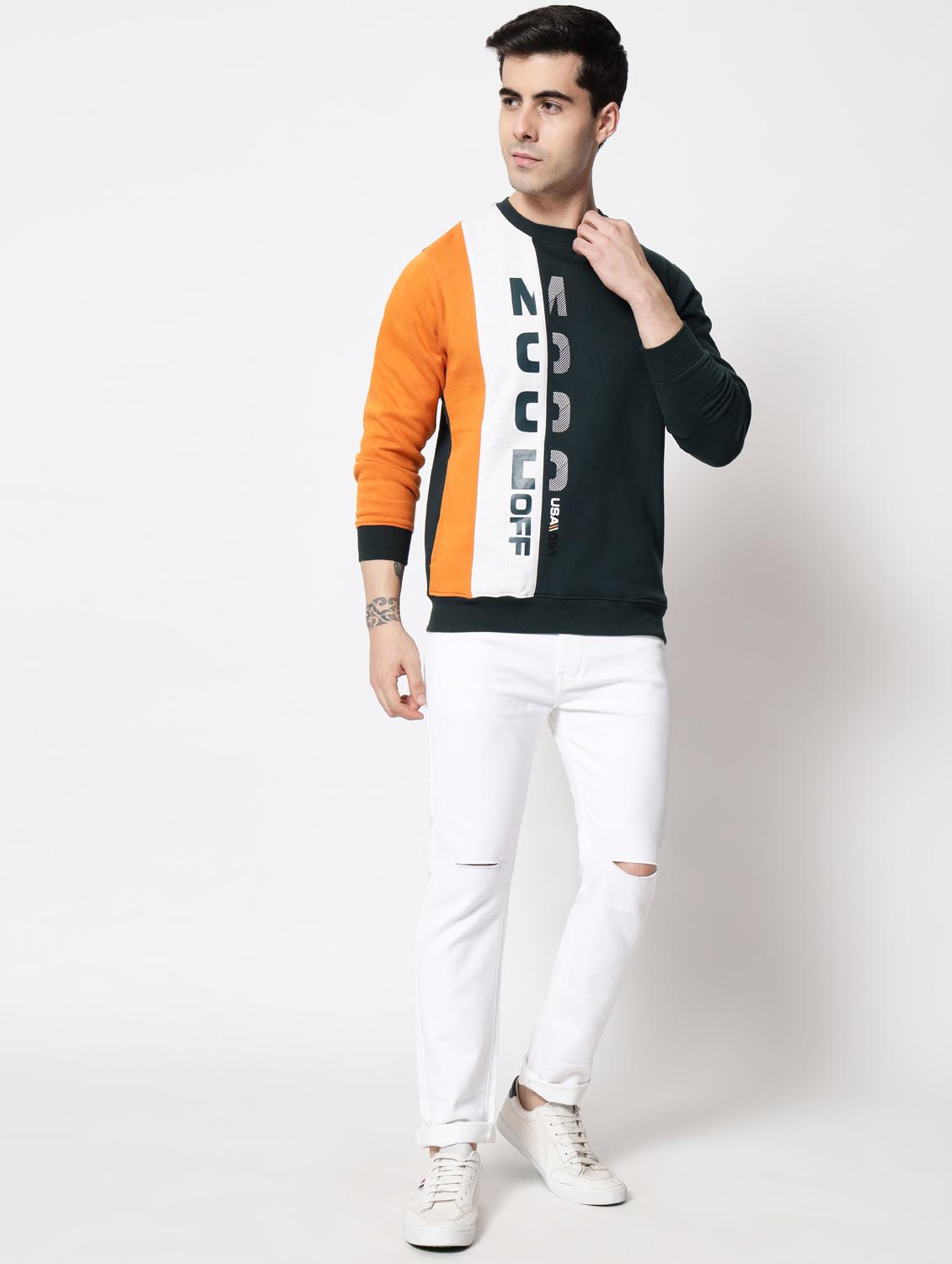 orange cotton chest print sweatshirt - 18720571 - Standard Image - 3