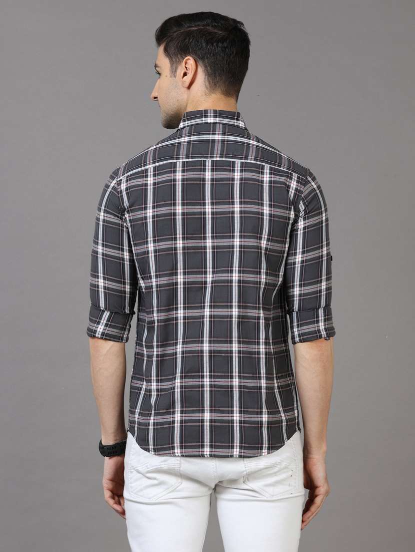 checkered design casual shirt - 18720700 - Standard Image - 3