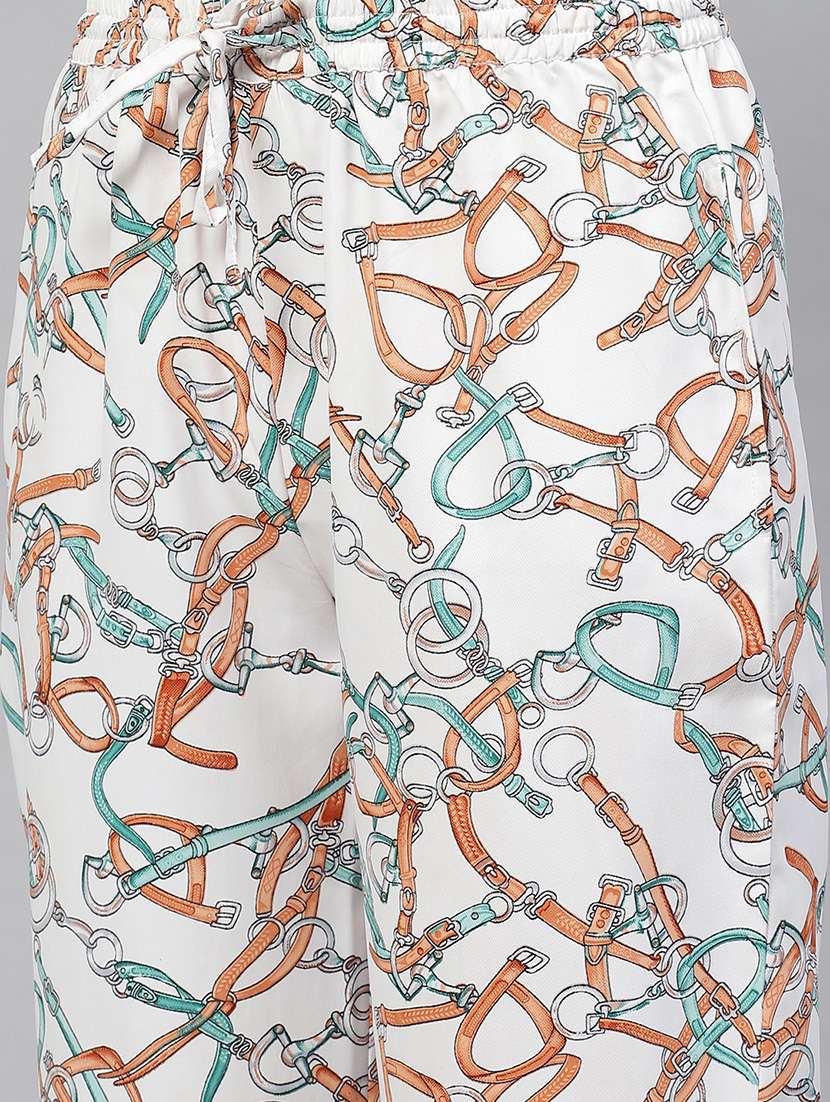 wrap up neck printed top bottom set - 18720835 - Standard Image - 5