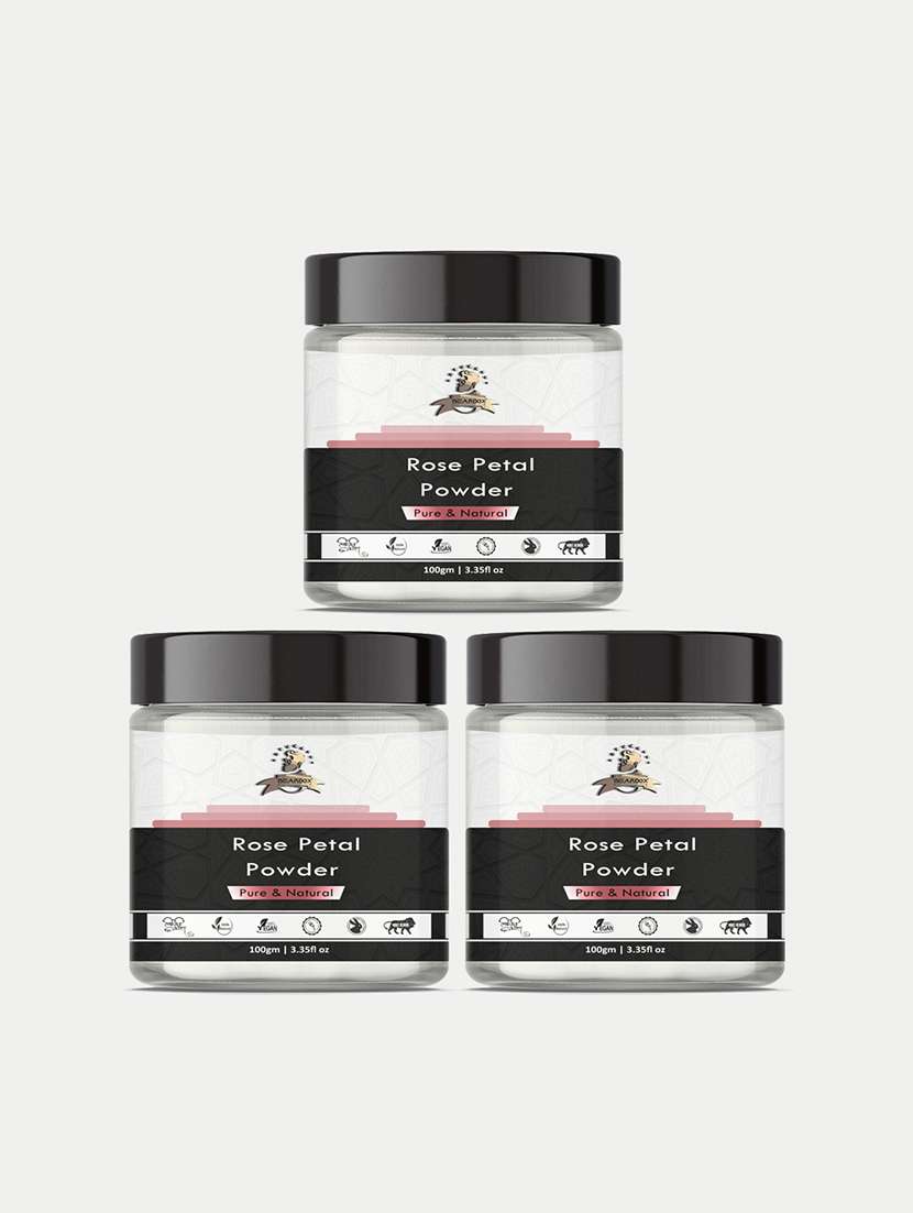 beardox 100% pure & natural rose petal powder reduce ageing effects, maintains skin tone & cleanses and nourishes skin