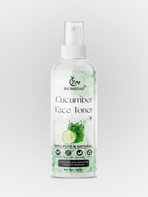 biomidas 100% natural cucumber toner for cleansing & refreshing skin pore tightening toner with spray 100ml (pack of 1) - 18722392 - Standard Image - 0