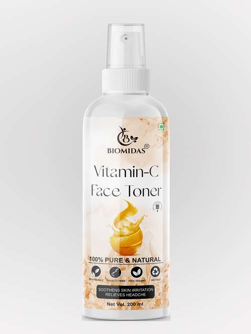 biomidas 100% natural vitamin-c toner for cleansing & refreshing skin pore tightening toner with spray 200ml (pack of 1) - 18722437 - Standard Image - 0