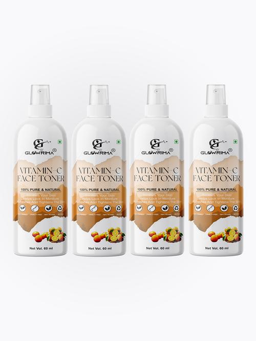 glowrima 100% natural vitamin-c toner for cleansing & refreshing skin pore tightening toner with spray 60ml (pack of 4) - 18722471 -  Standard Image - 0