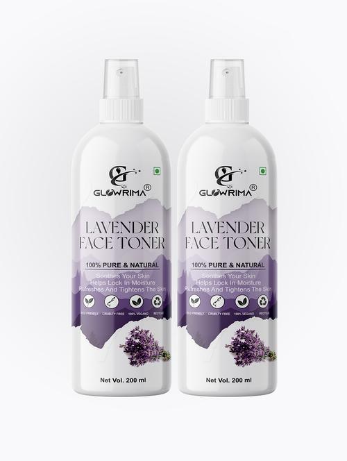 glowrima 100% natural lavender toner for cleansing & refreshing skin pore tightening toner with spray 200ml (pack of 2) - 18722517 - Standard Image - 0