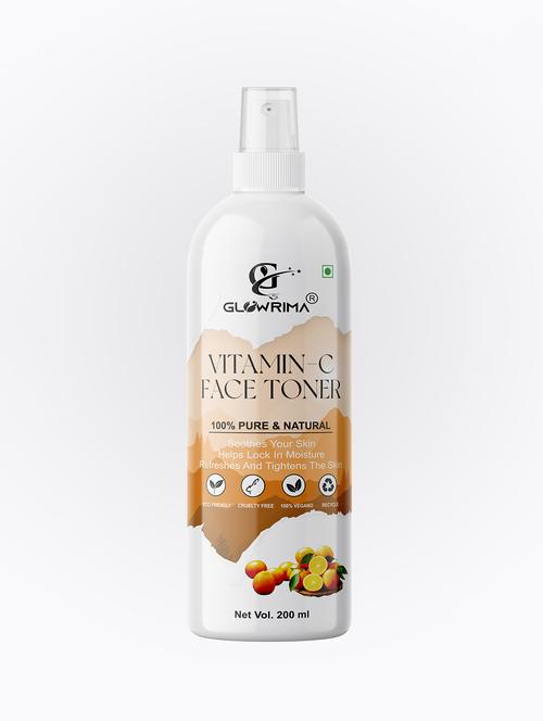 glowrima 100% natural vitamin-c toner for cleansing & refreshing skin pore tightening toner with spray 200ml (pack of 1) - 18722525 - Standard Image - 0