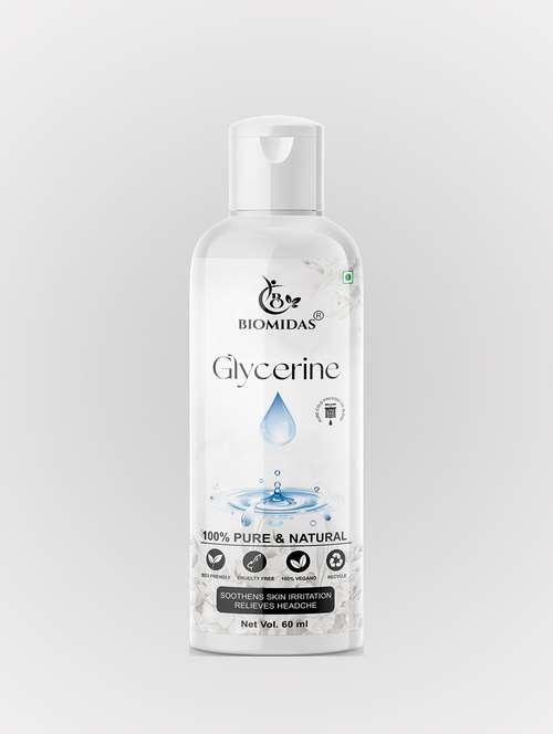 biomidas 100% natural glycerine for cleansing & refreshing skin pore tightening 60ml (pack of 1) - 18722556 - Standard Image - 0