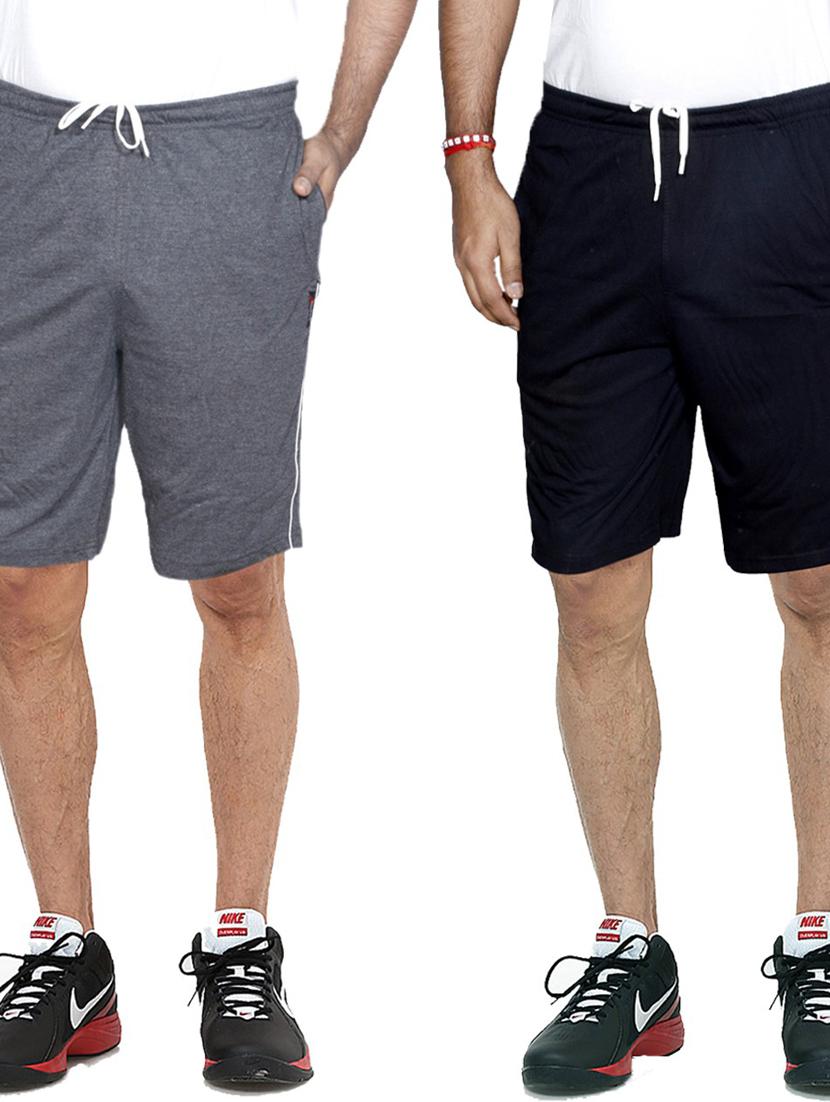 pack of 2 mid rise solid shorts - 18723053 - Zoom Image - 0