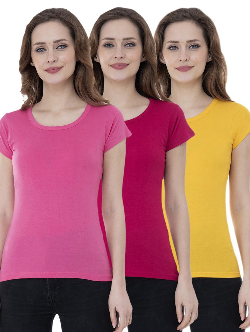 round neck solid tee combo - 18731433 -  Zoom Image - 0