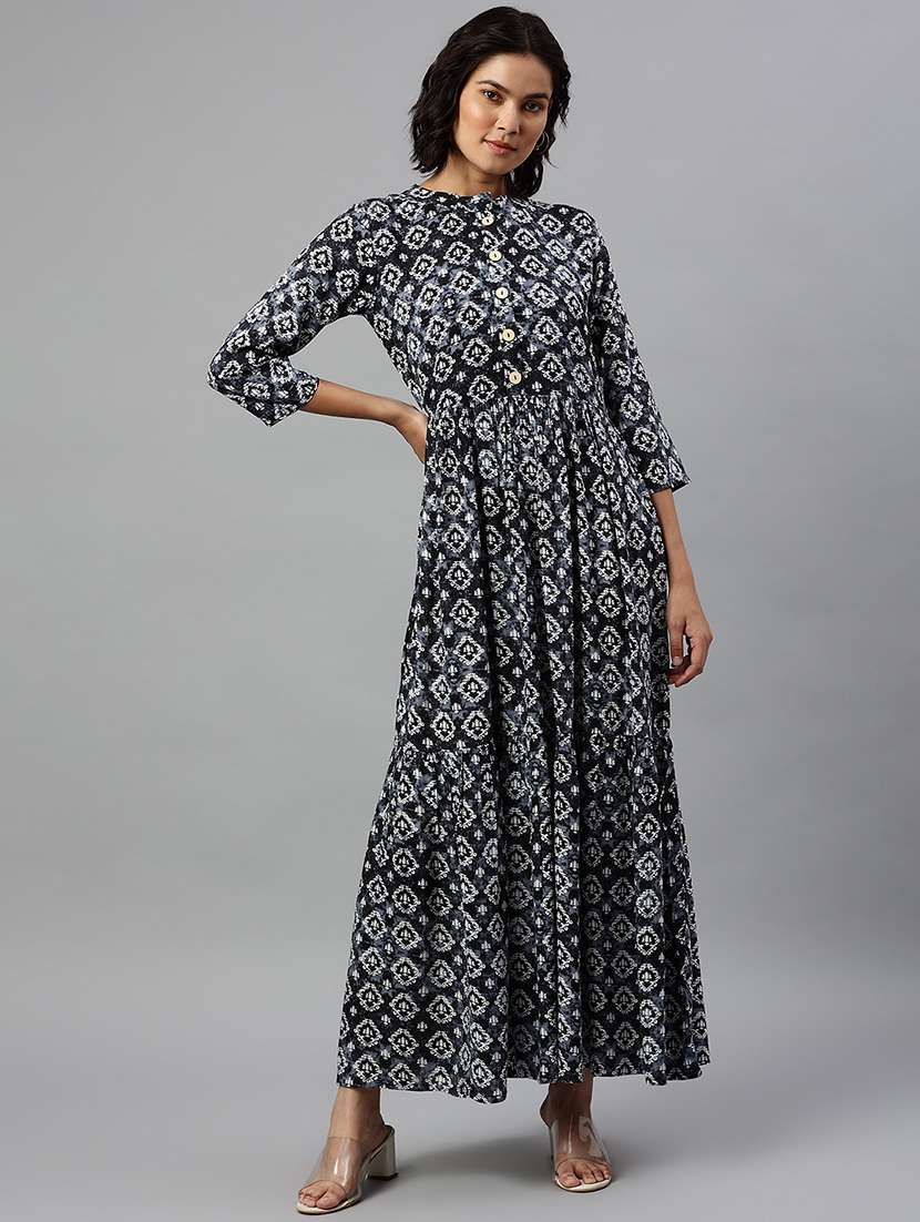 women's fit & flare ajrakh dress - 18734500 -  Zoom Image - 0