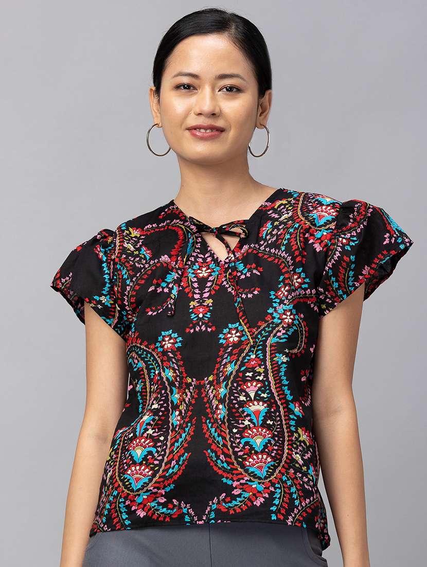 women's straight v neck top