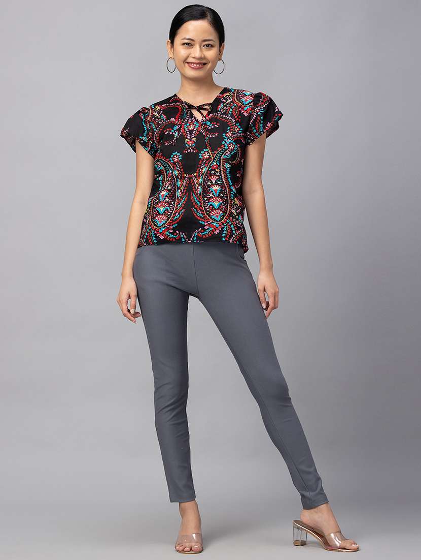 women's straight v neck top - 18734548 -  Standard Image - 3