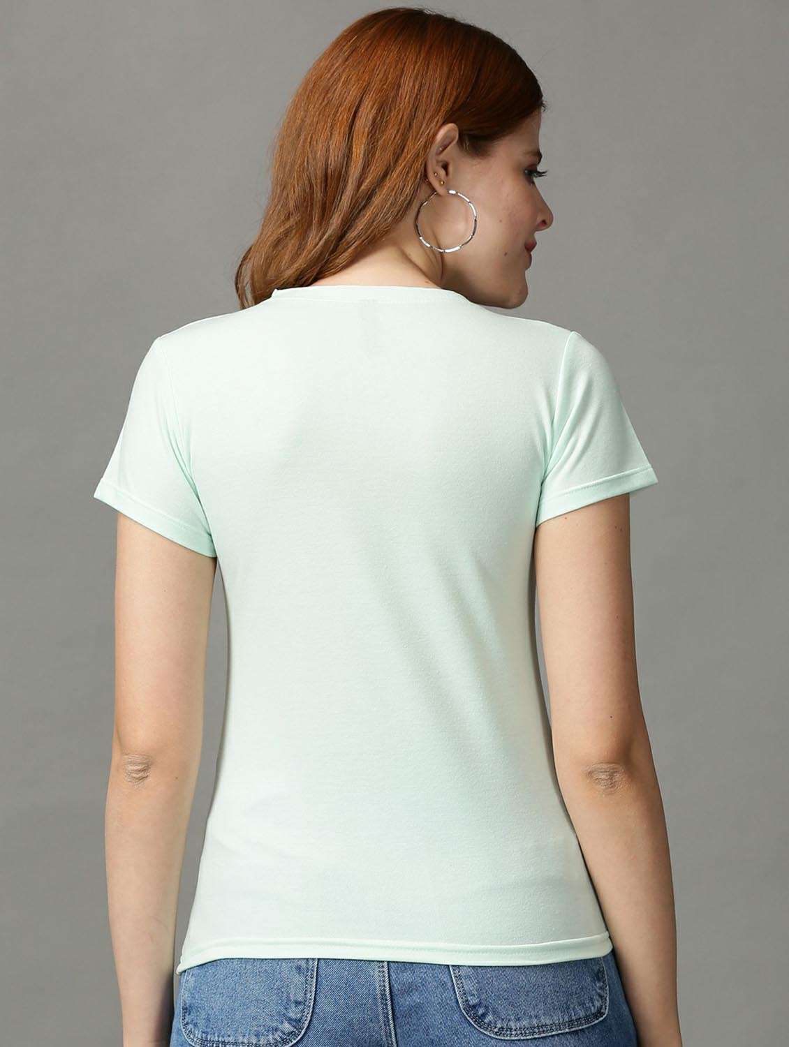 women's straight round neck top - 18734824 - Standard Image - 3