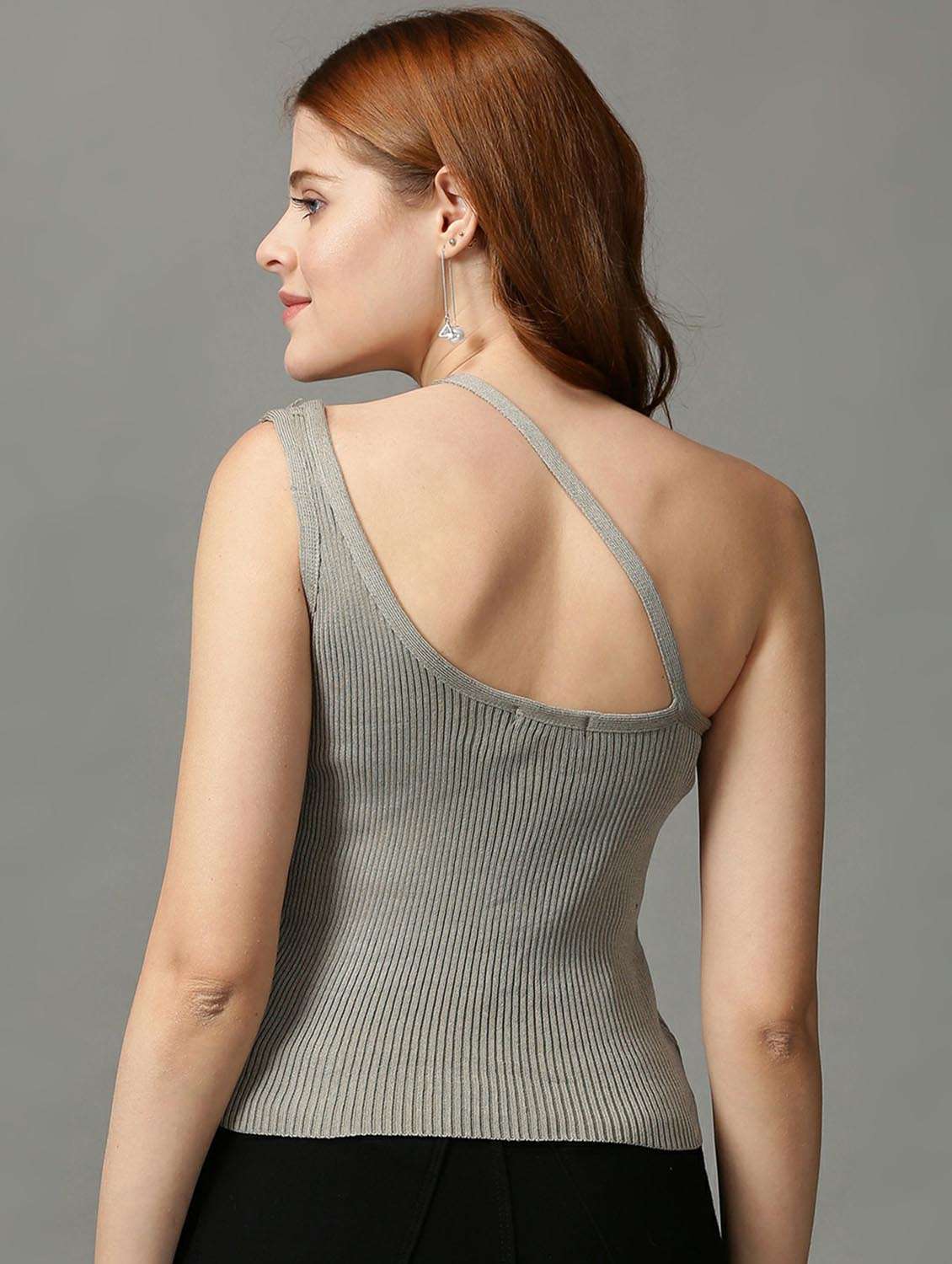 women's straight asymmetric neck top - 18734887 -  Standard Image - 3