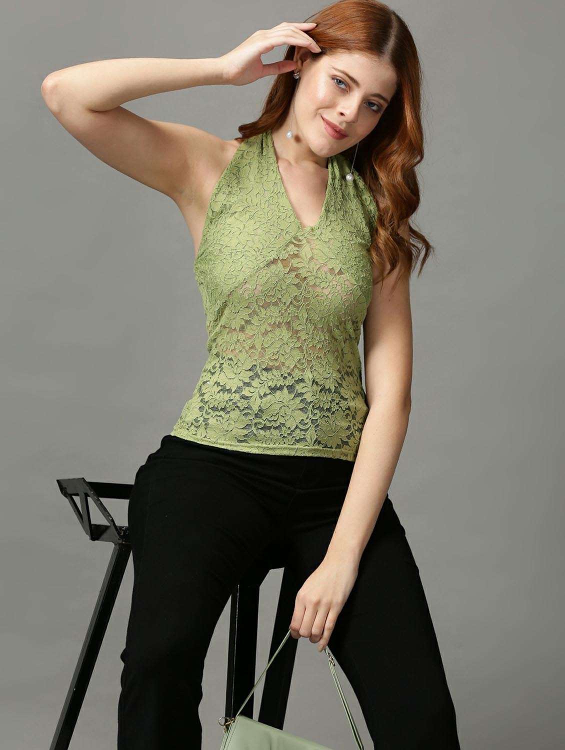 women's straight v neck top - 18734895 -  Zoom Image - 0