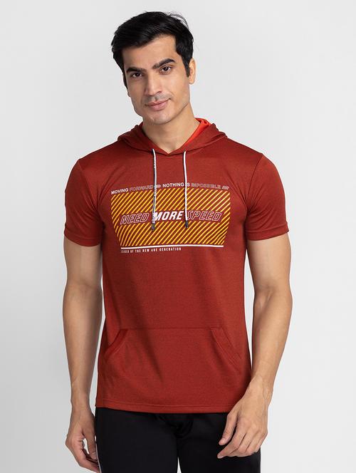 hooded neck chest printed t-shirt - 18734928 -  Standard Image - 0