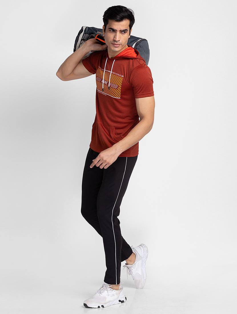 hooded neck chest printed t-shirt - 18734928 - Standard Image - 3