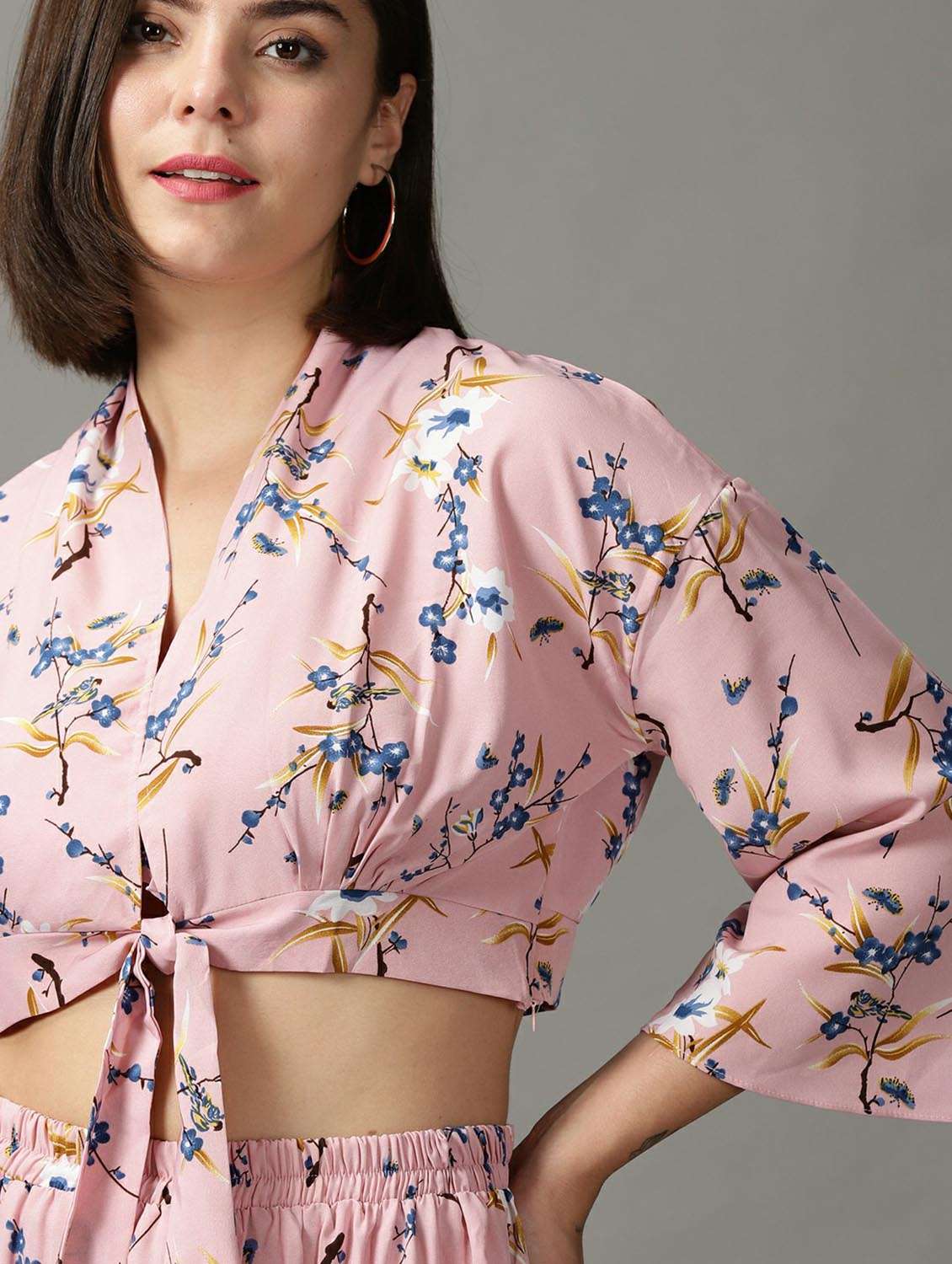 pink polyester top and skirt set - 18735139 -  Standard Image - 5