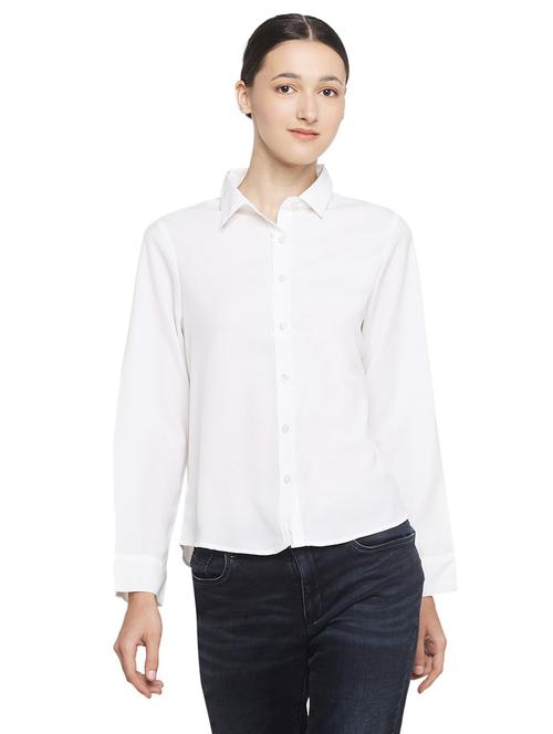white polyester regular shirt - 18735535 -  Standard Image - 0