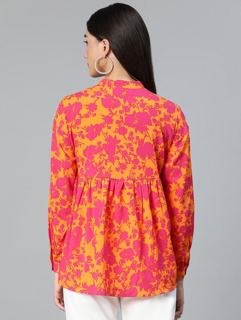 women's peplum mandarin neck top - 18735713 - Standard Image - 3