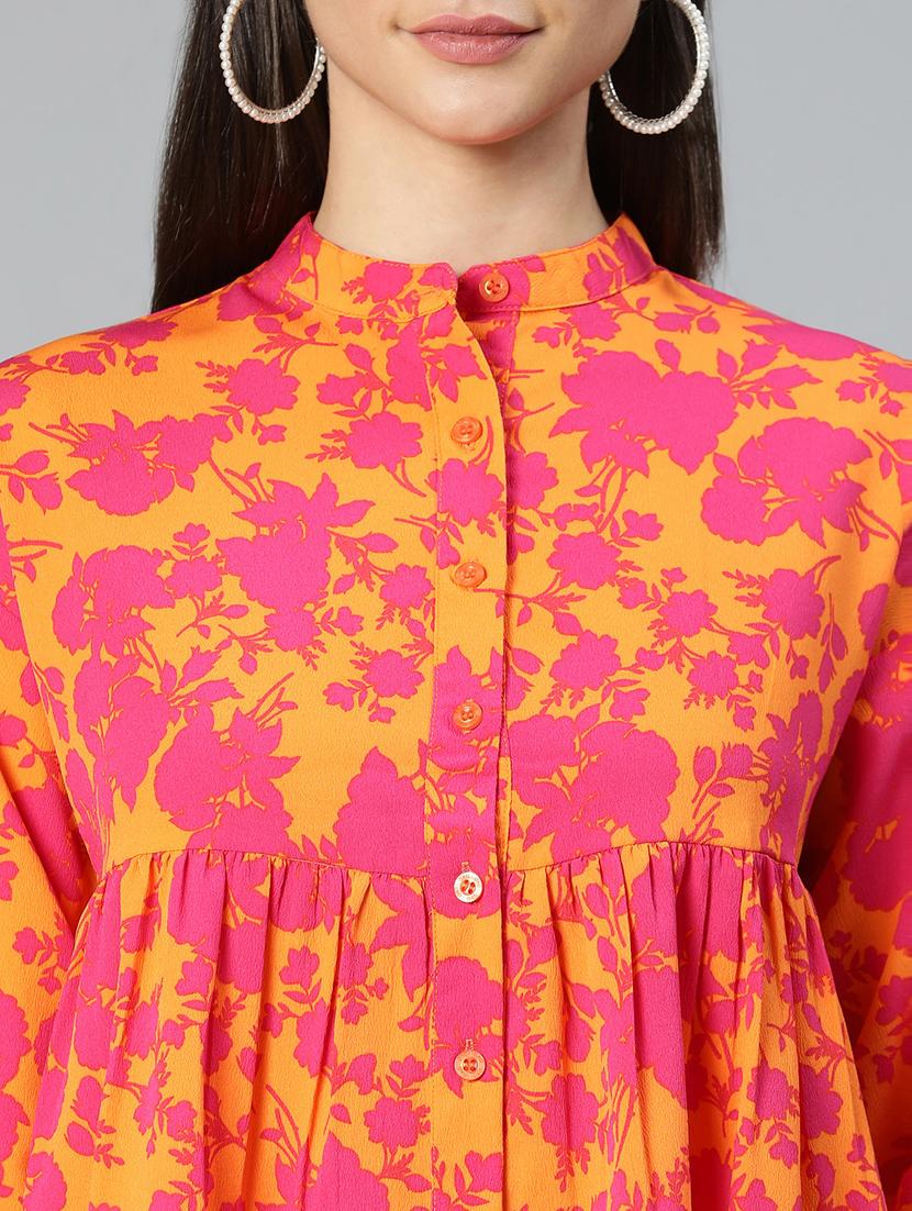 women's peplum mandarin neck top - 18735713 - Standard Image - 5