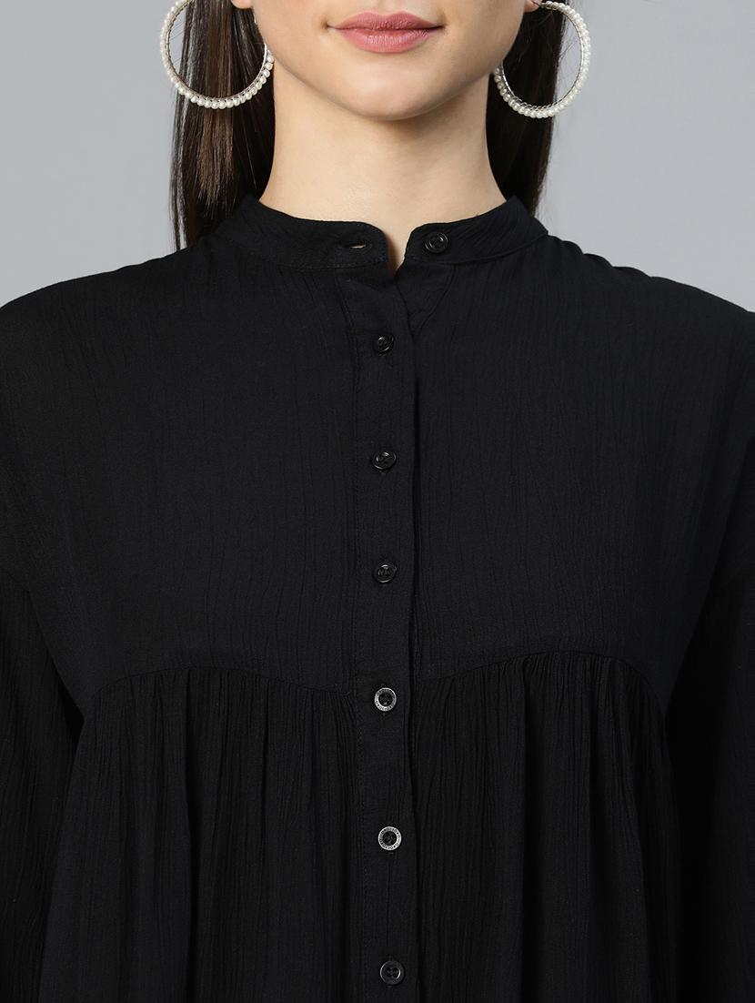 women's straight mandarin neck top - 18735716 - Standard Image - 5