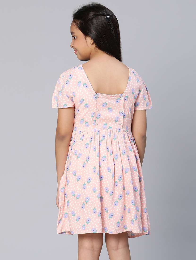girls round neck short sleeves frock - 18736235 -  Standard Image - 3