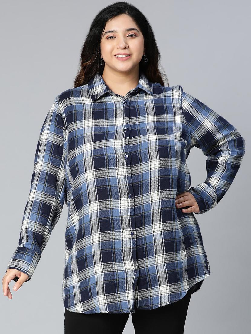 multi colored checkered plus shirt - 18736396 -  Zoom Image - 0