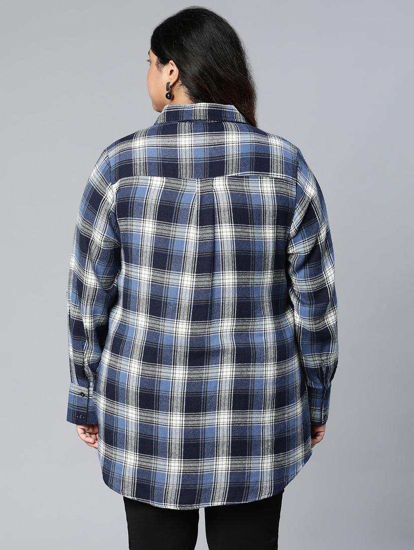 multi colored checkered plus shirt - 18736396 - Standard Image - 3