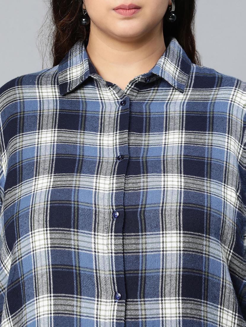 multi colored checkered plus shirt - 18736396 - Standard Image - 5