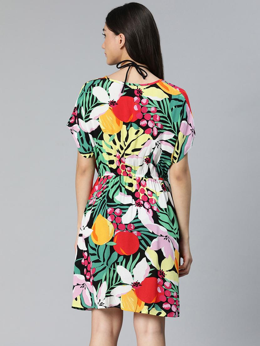 tropical printed wrap coverup - 18736449 - Standard Image - 3