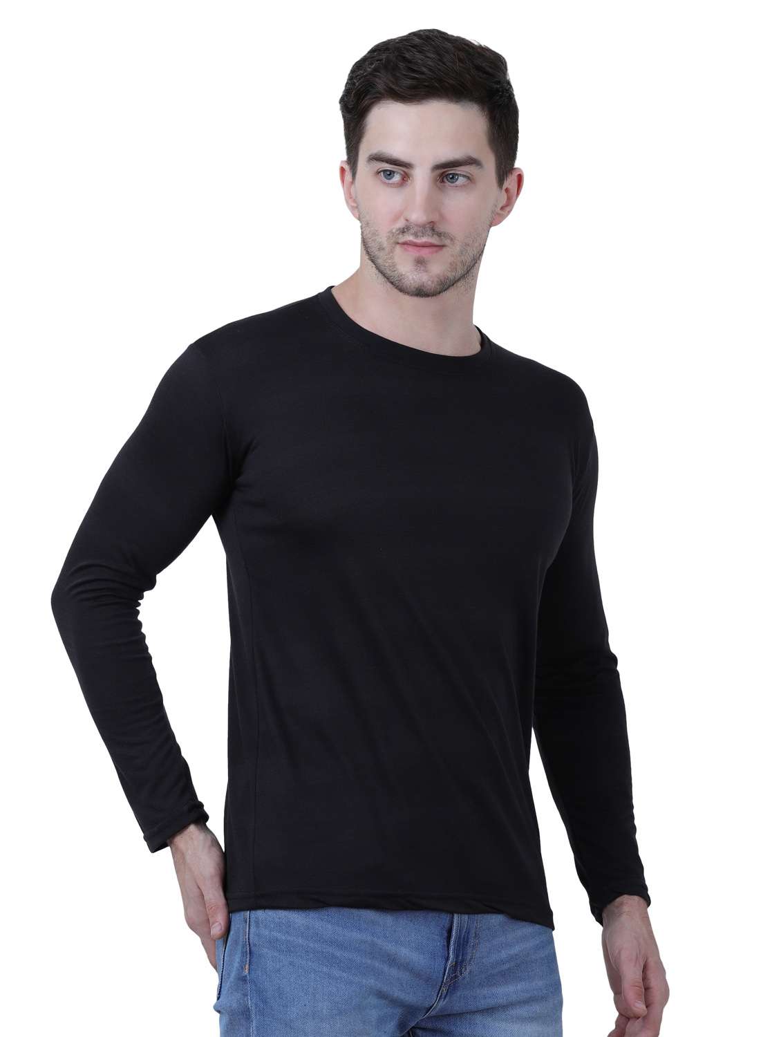 black colored round neck t-shirt