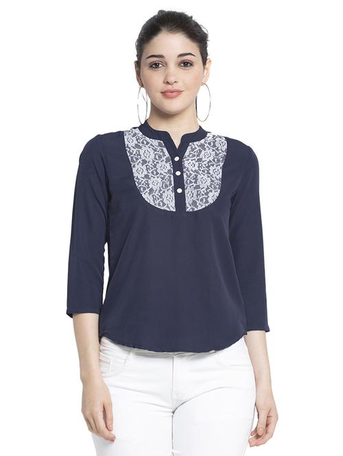 women's straight notch neck top - 18736524 - Standard Image - 0